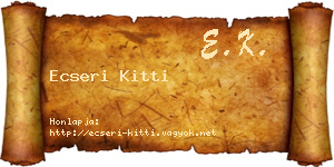 Ecseri Kitti névjegykártya